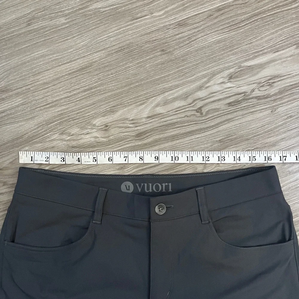 Vuori Aim Pant Charcoal Gray Technical Stretch Chino Trousers Mens 32 V430